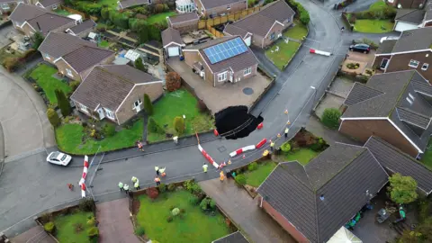 Eye in the Sky Sinkhole in Nant Morlais, in Pant, Merthyr Tydfil.