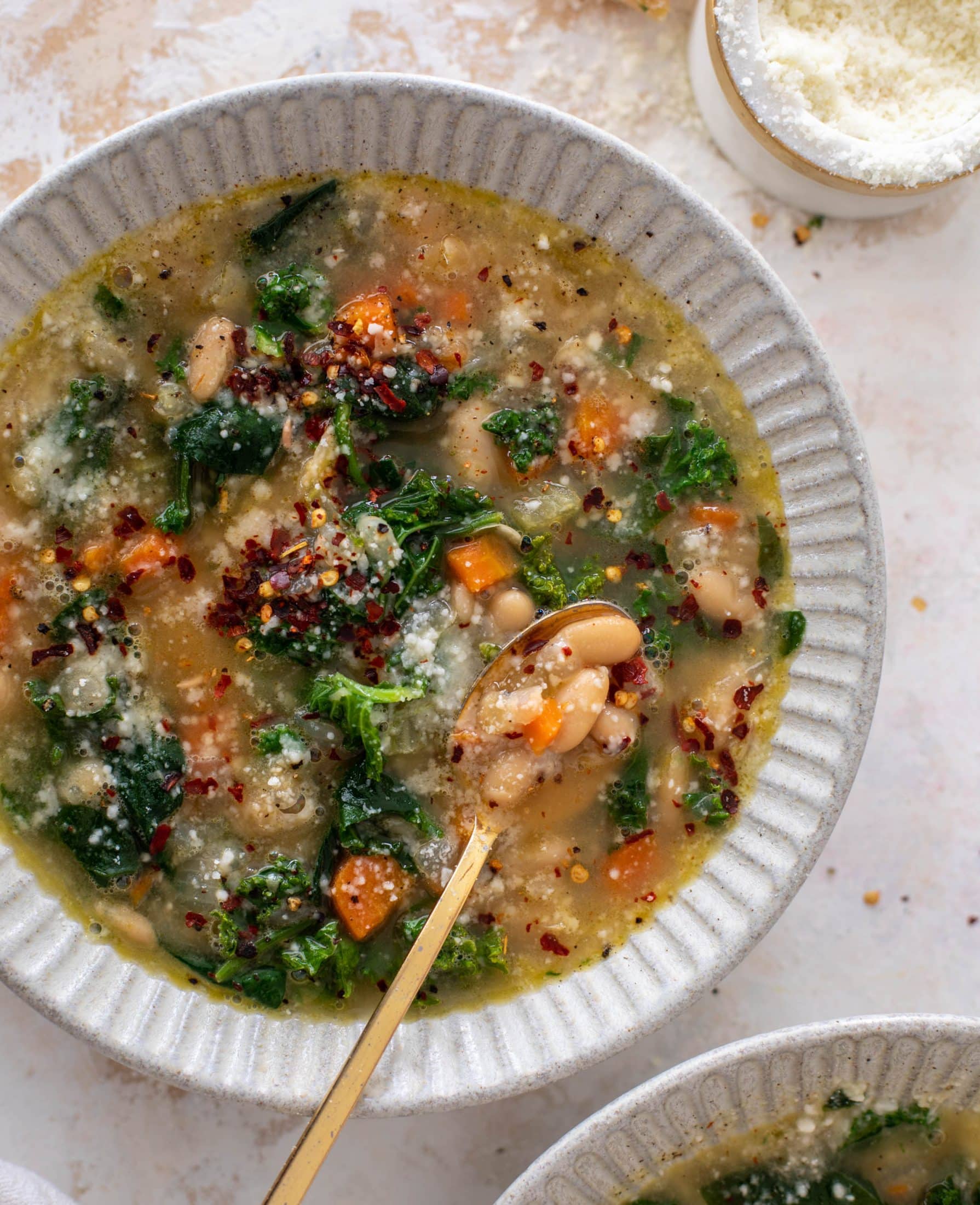 cozy white bean kale soup