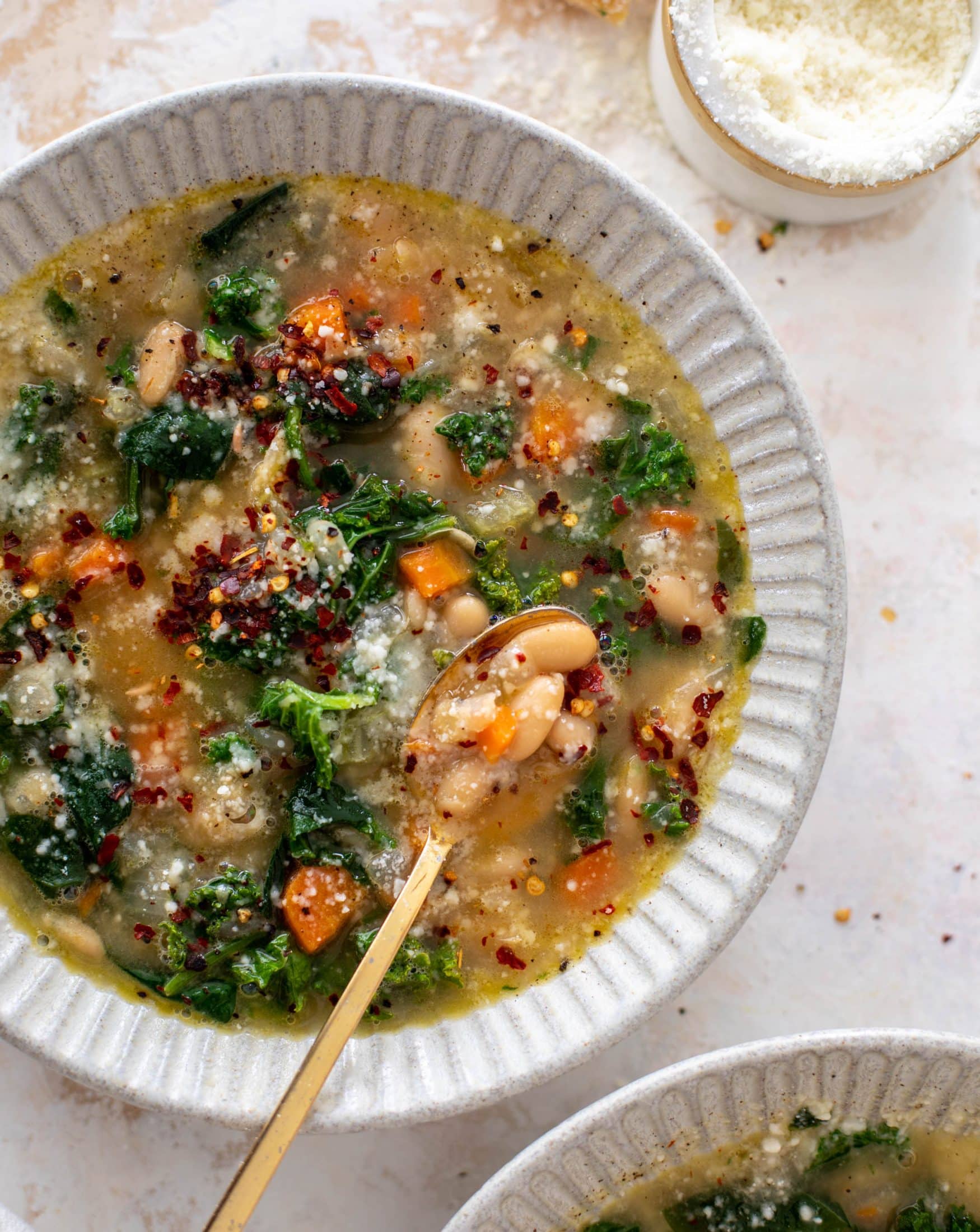 cozy white bean kale soup