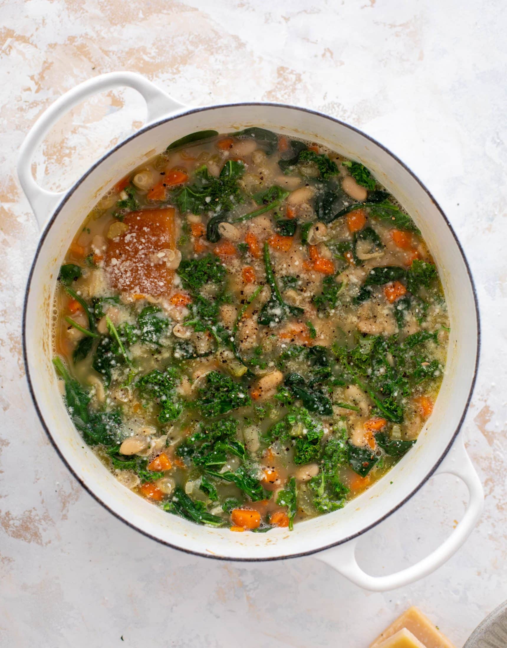 cozy white bean kale soup