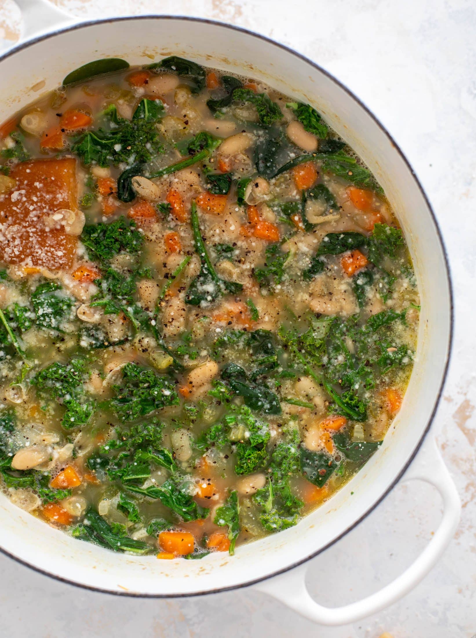 cozy white bean kale soup