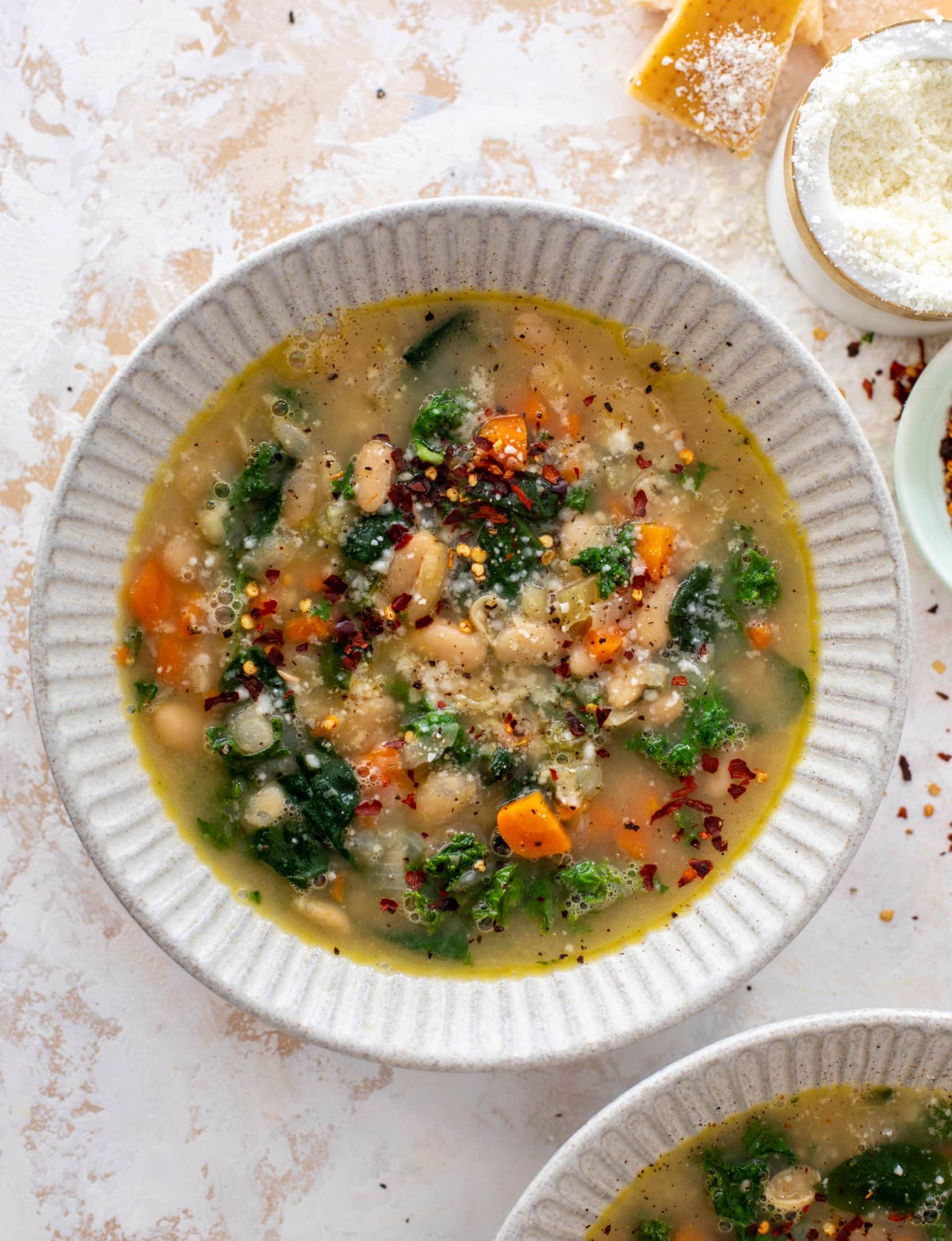 cozy white bean kale soup