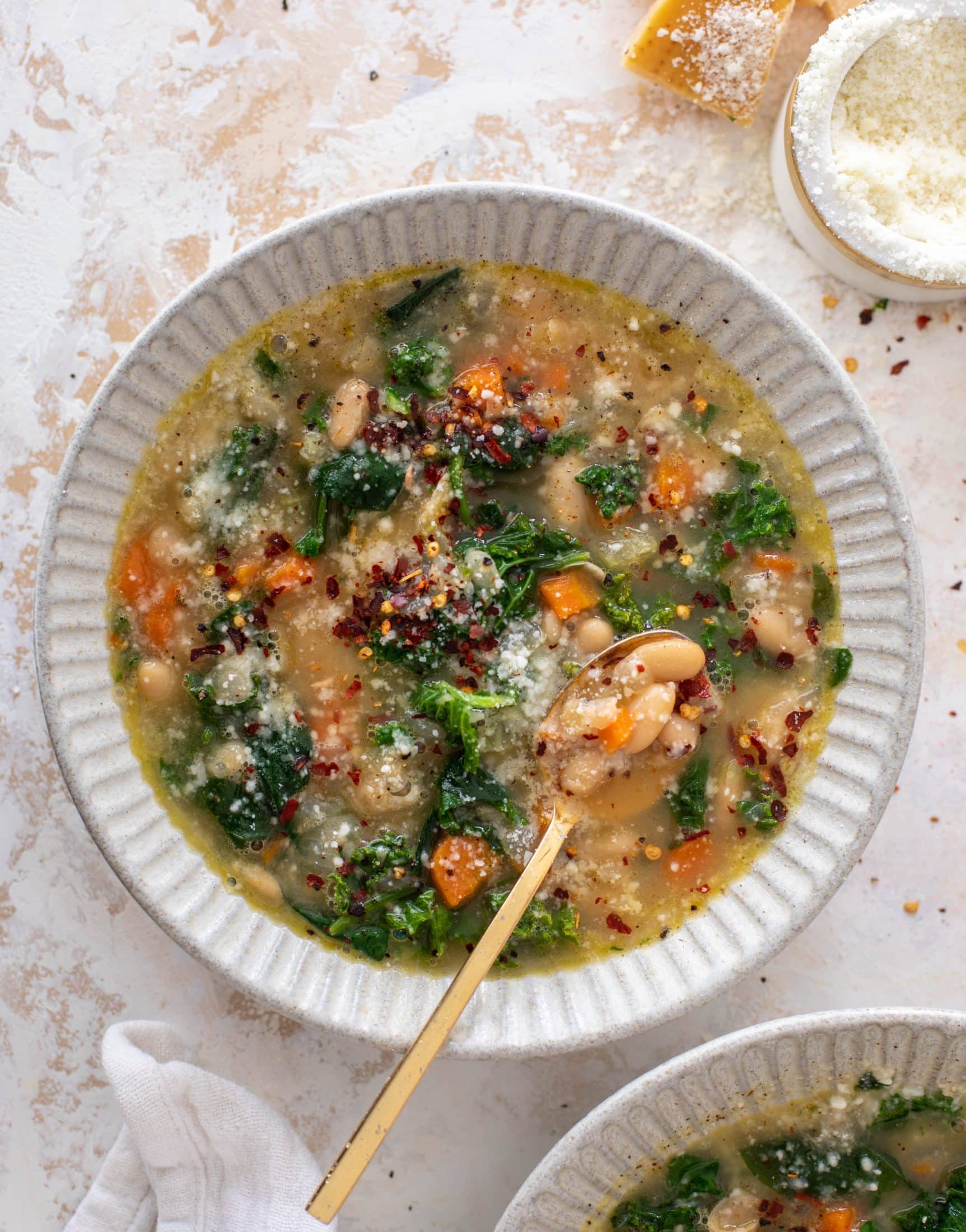 cozy white bean kale soup