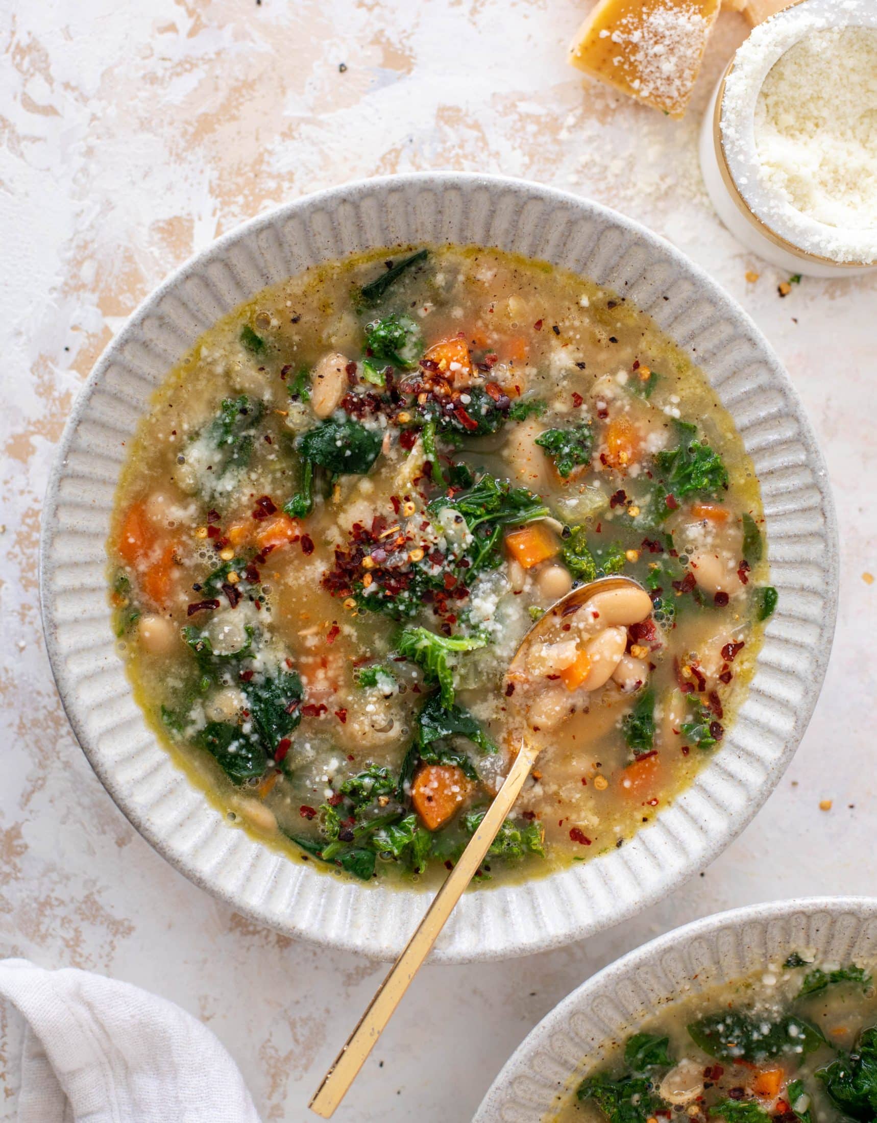 cozy white bean kale soup