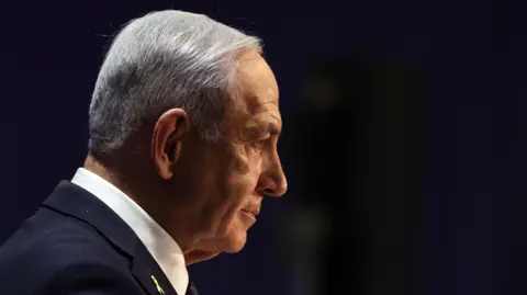 EPA File photo showing Israeli Prime Minister Benjamin Netanyahu at the International Conference on Combating Antisemitism, in Jerusalem (27 March 2025)