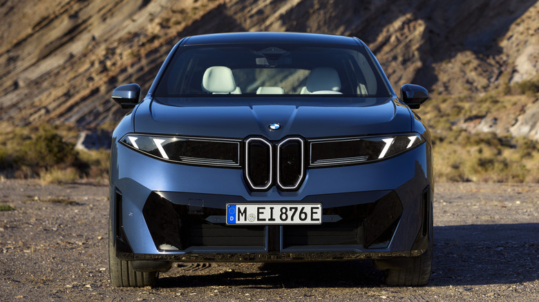 Front end of a blue 2026 BMW iX3