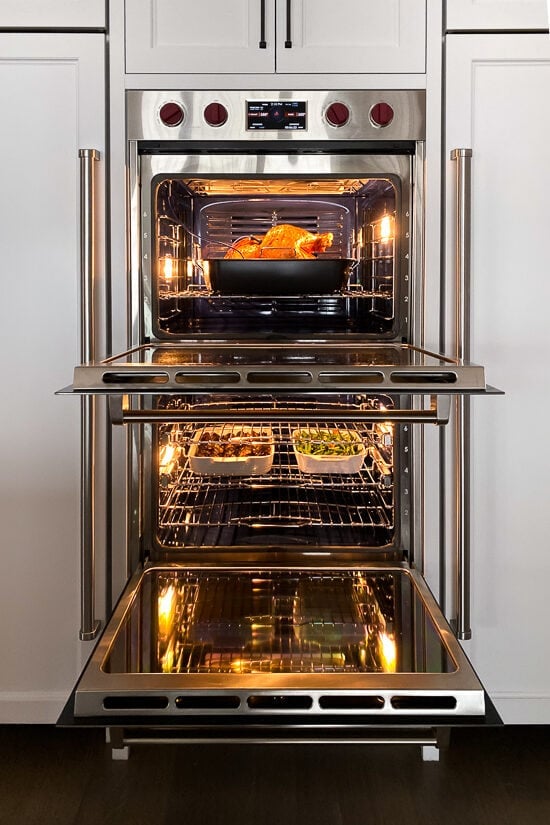 Turkey and sides in the oven